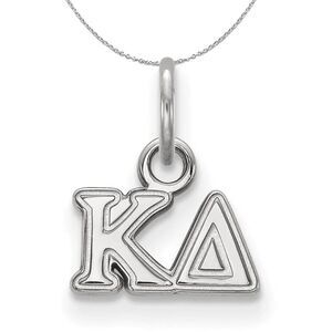 Sterling Silver Kappa Delta XS (Tiny) Greek Necklace - 24 Inch